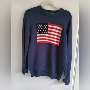 Navy Blue American Flag Sweater